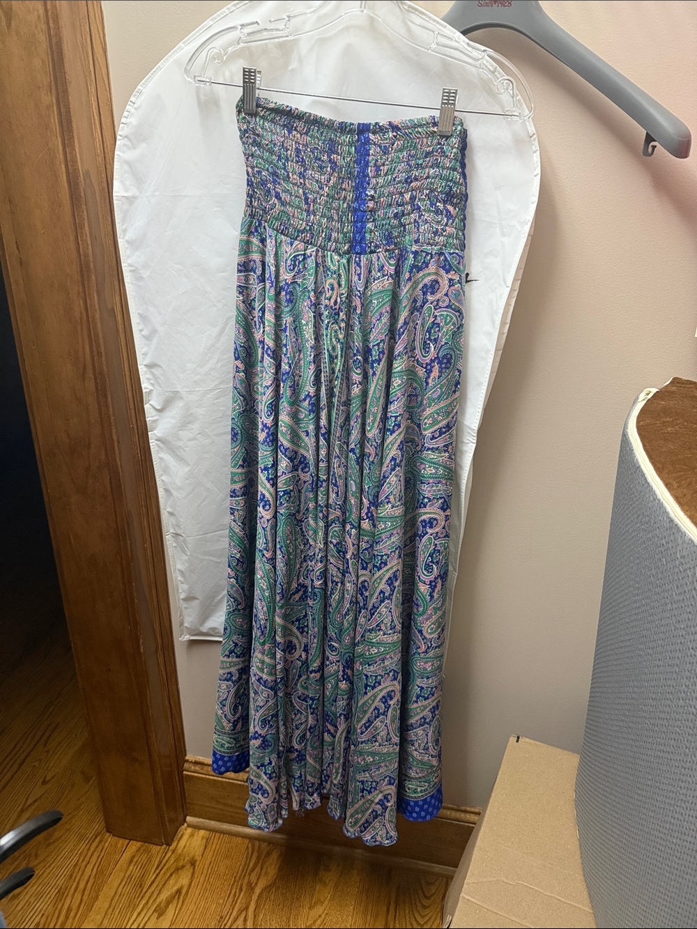 Boho Paisley Flowy Pants in Blue and Green
